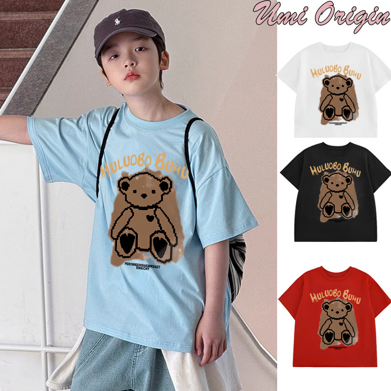 【Umi Origin】Kaos anak cetakan|cewek Manis Korea Oversize |2-15 Tahun|kaos Atasan cetakan beruang ana
