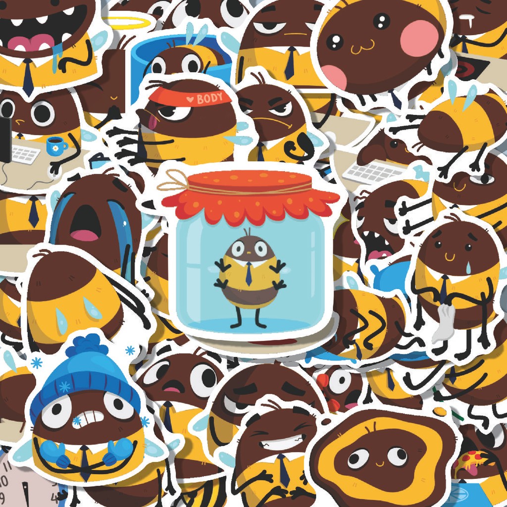 100PCS Lucu Stiker Oleg the Bumblebee Stiker Aesthetic Stiker Anti Air Stikers Berperekat Waterproof