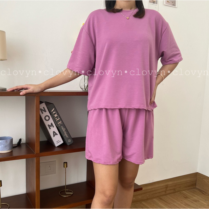 [𝗠𝗲𝗺𝗼𝘇𝗮] Setelan Polos Celana Pendek Wanita Jumbo Babyterry Super