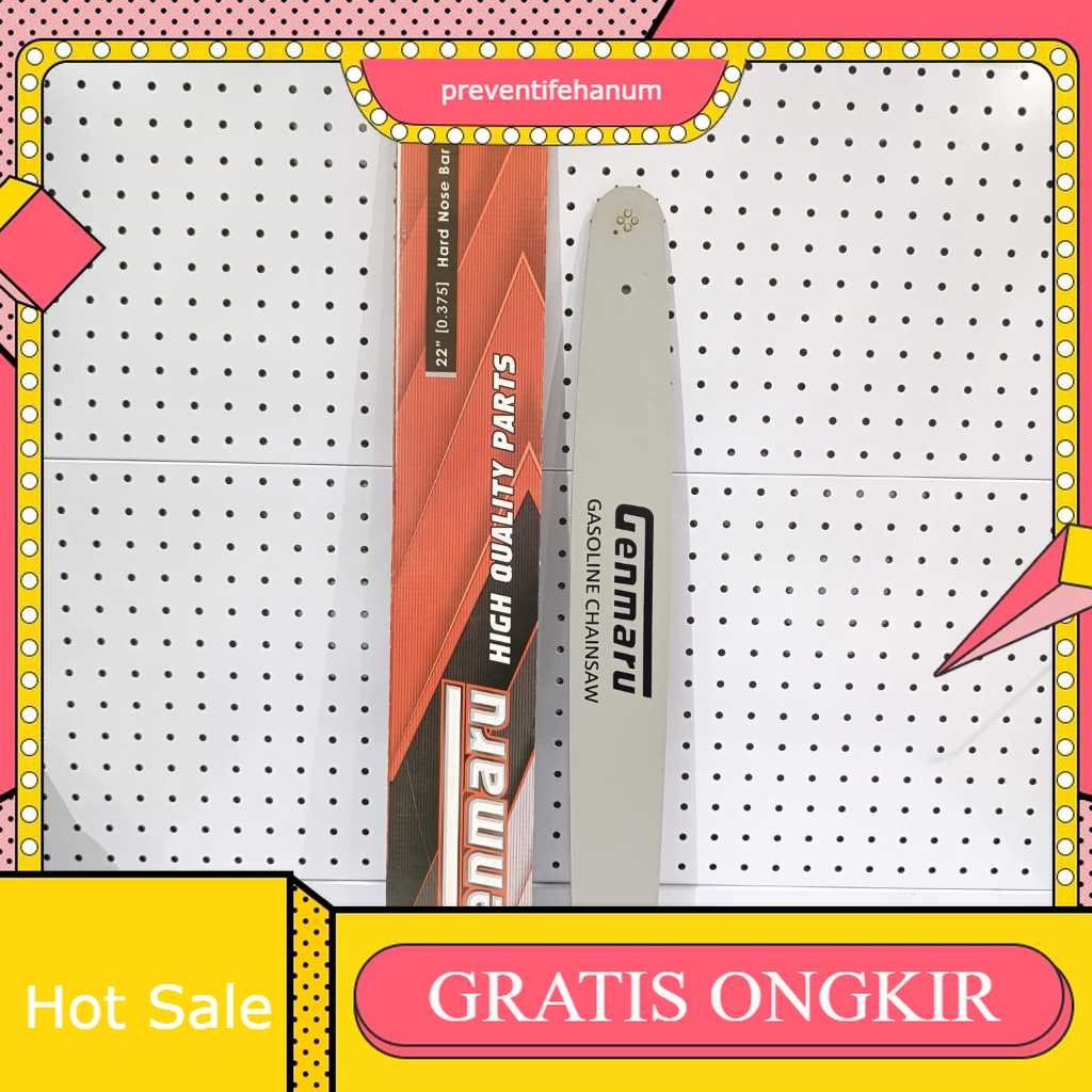 GENMARU Bar Gergaji Mesin 22 INCH / Bar Chainsaw / Guide Bar 22 INCH / Bar Senso