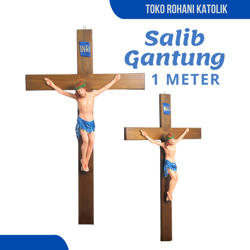 SALIB GANTUNG KATOLIK – UKURAN 1 METER (SALIB JUMBO) / SALIB DINDING UKURAN BESAR