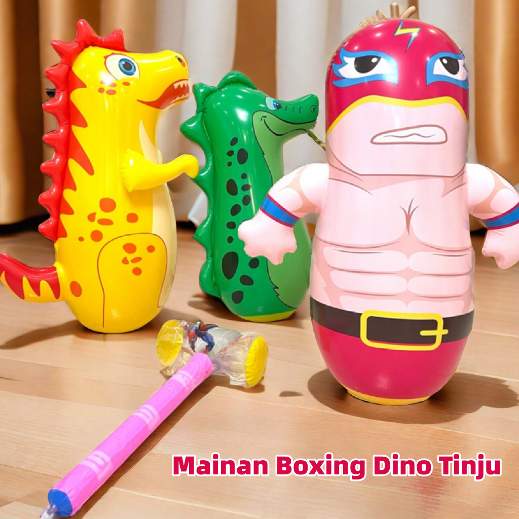 Mainan Boxing Dino Tinju/Air Dino Tiup Tiang Tinju Berisi Air Dinosaurus/Bags Balon Tinju/Samsak Tar