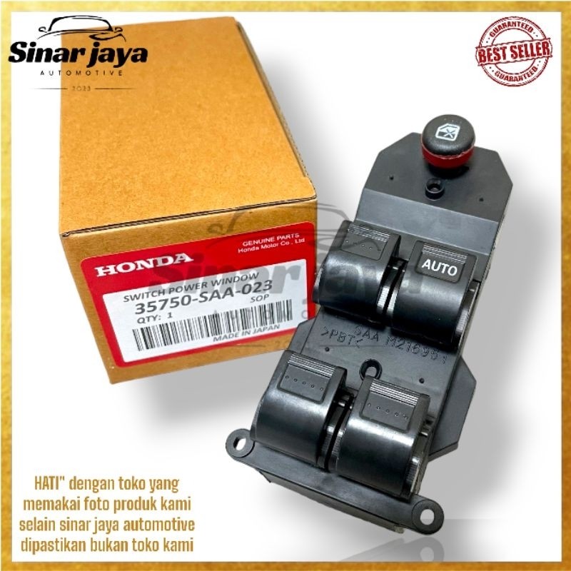 Switch Saklar Master Power Window Kanan Honda CRV RD Gen 2 / Stream Th 2002 2003 2004 2005 2006 3575