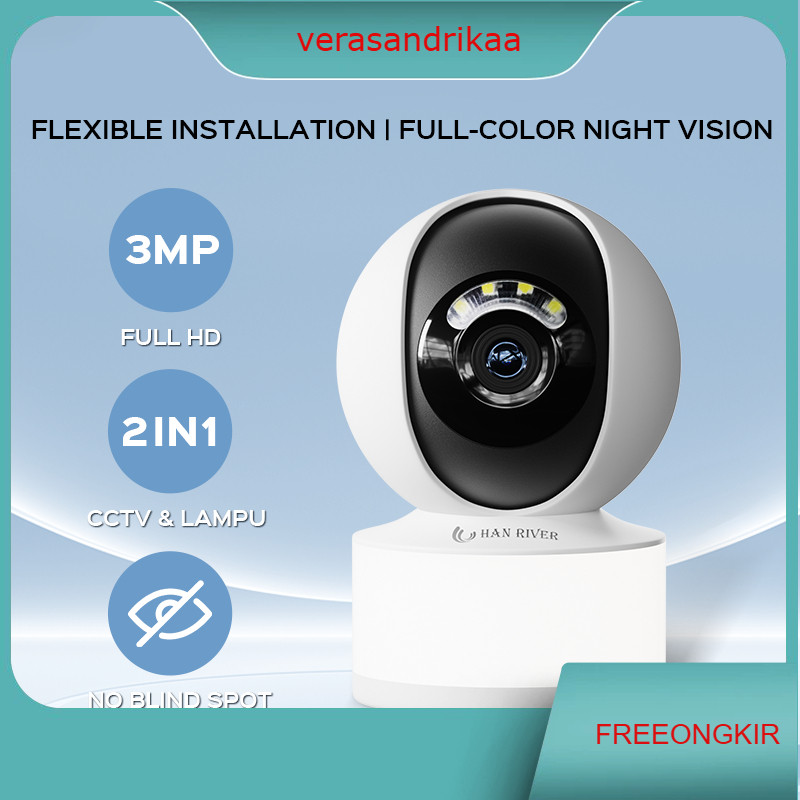 CCTV Lampu Kamera CCTV Mini PTZ IP Camera 3MP Full HD CCTV WiFi Jarak Jauh Lewat HP