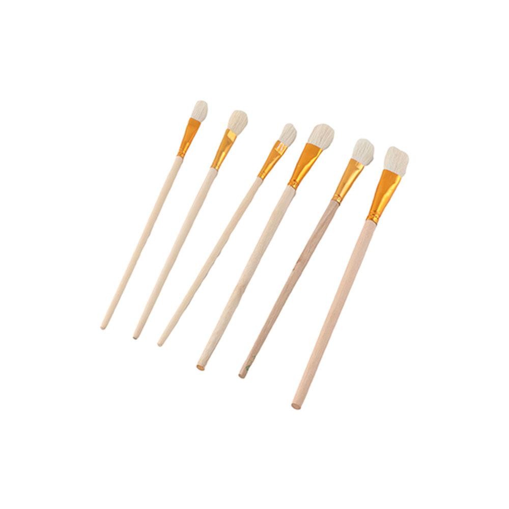 

Hog Hair Durable Bristle Artist Brush Set 10pcs Paint Brushes Watercolor Painting Acrylic Oil Painting