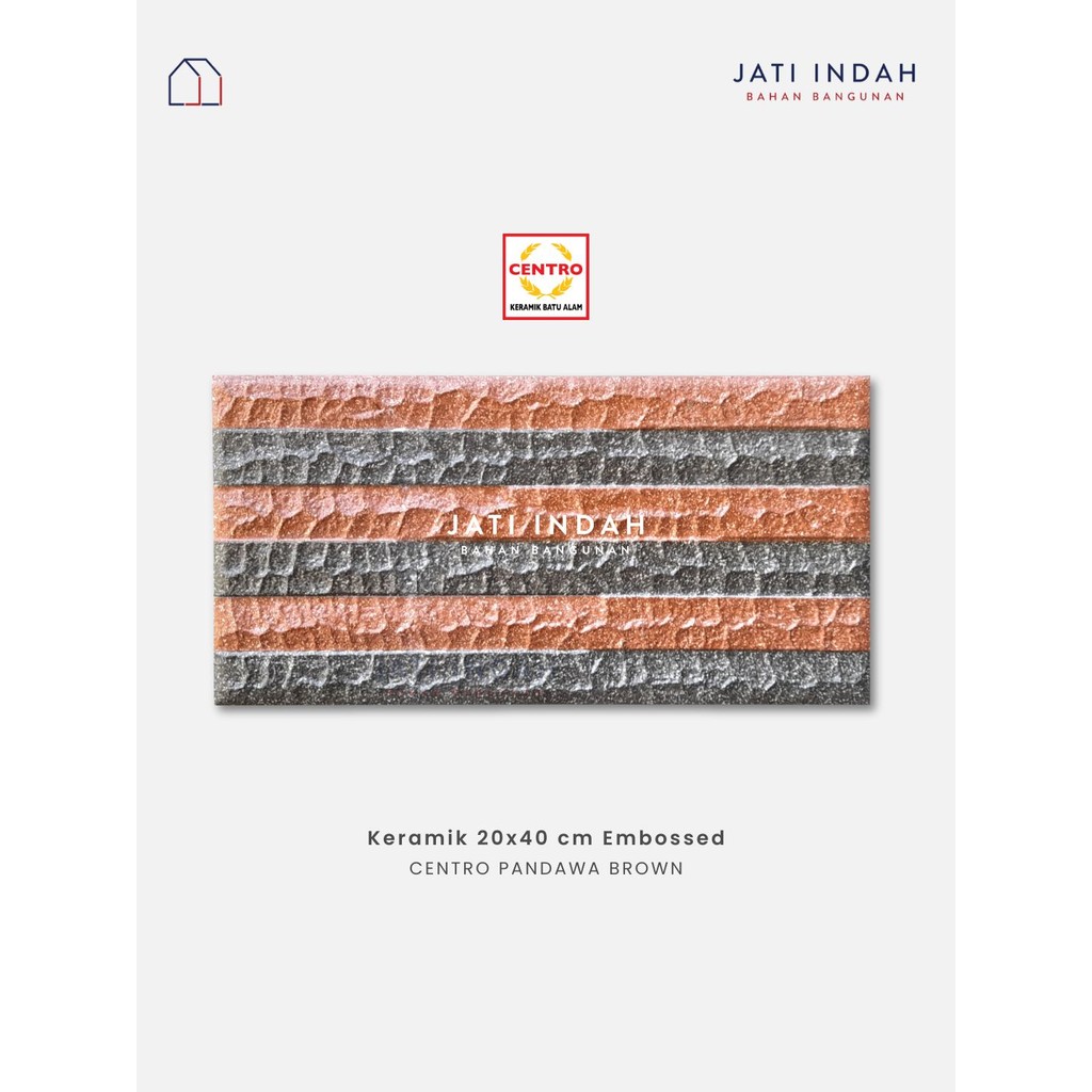 Keramik Motif Batu Alam Emboss 20x40 Centro Pandawa Brown