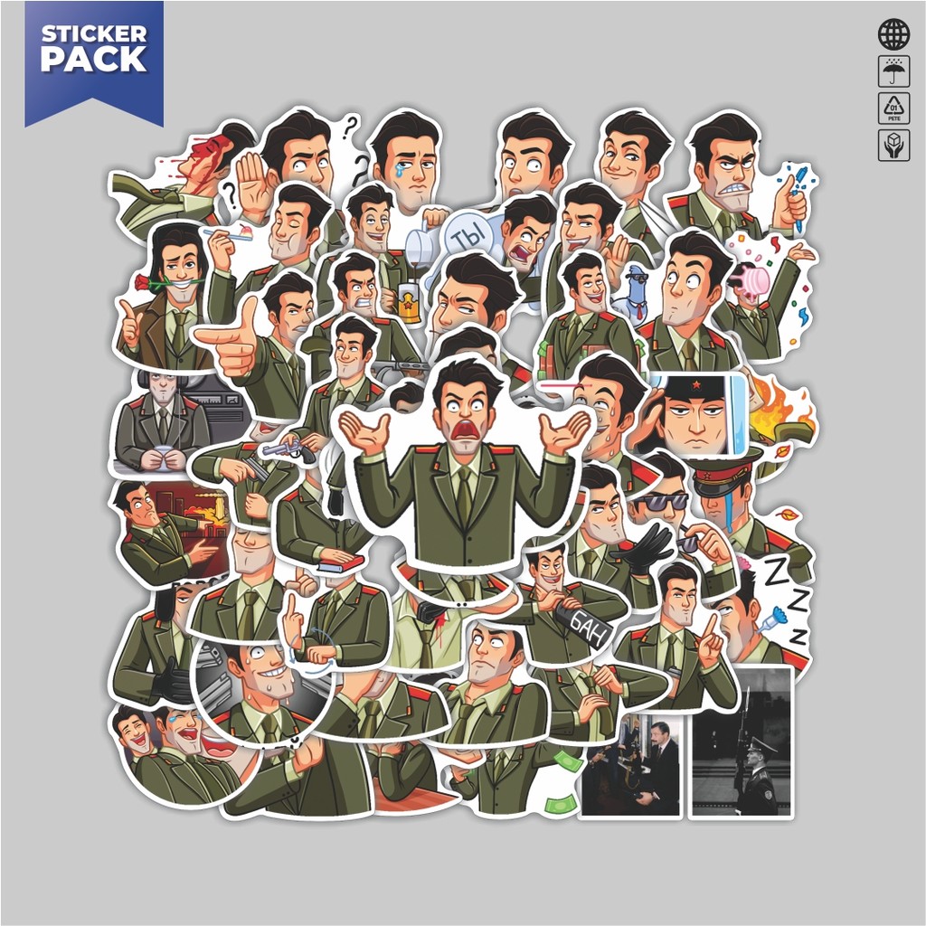 

[100PCS]Stiker Pack Stiker Vk Kgb Agent Aesthetic Vinyl Anti Air Dekorasi Sticker Laptop Buku Journal Koper Helm Casing HP Gitar Helm Skateboard