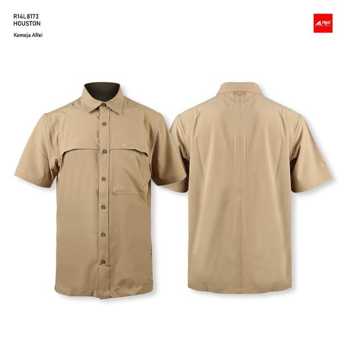 ORIGINAL Kemeja Pendek Pria Houston Arei Outdoorgear - HITAM, XL