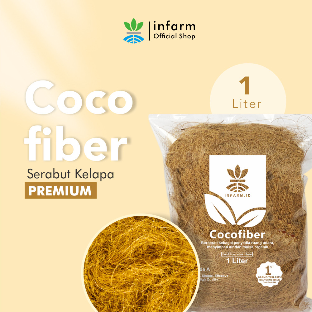 INFARM - Cocofiber dari Serabut Kelapa 1 liter Tanah Tanaman Serabut Kelapa Halus Cocok Untuk Tanam 