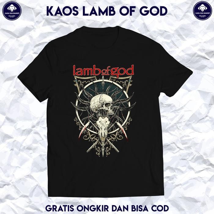 (COD) Kaos Musik Band Lamb Of God Original. T Shirt Band Metal Lamb Of God. - S