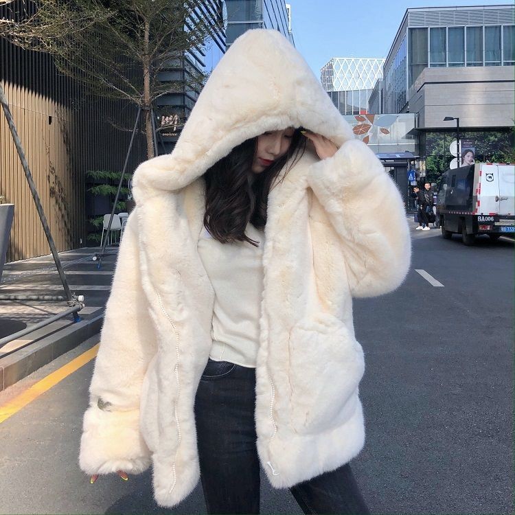 Korean Thickened Mink Velvet Coat Women Winter Clothes New Jacket Version Loose Imitation Rabbit Fur