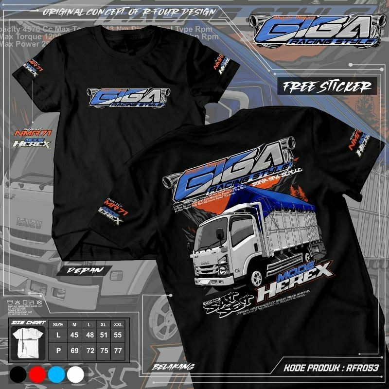 KAOS TRAGA RFR053 KAOS TRUK TRAGA KAOS TRUK TERLARIS KAOS TRUK TERBARU
