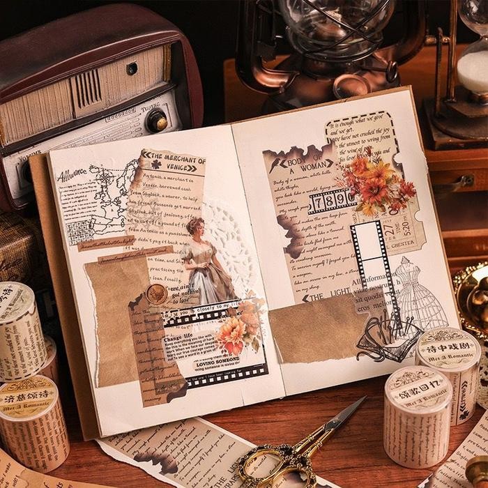

Washi Tape Masking Tape Vintage Roll Aesthetic Journal Scrapbook Sticker ROMANTIC FAIRYTALE EDITION Cute Craftycharm