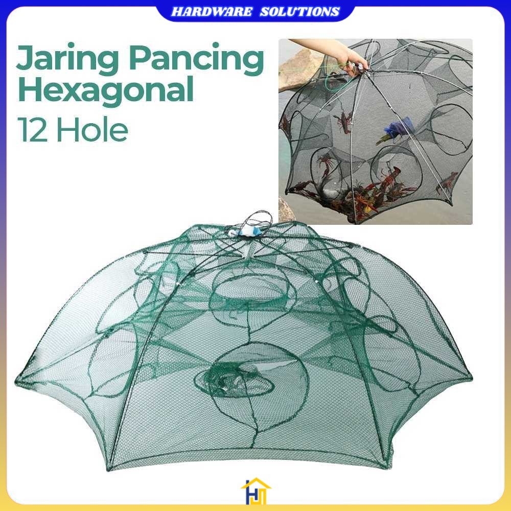 Jaring Pancing Ikan Hexagonal 12 Hole Fishing Net Trap Cage - H14572