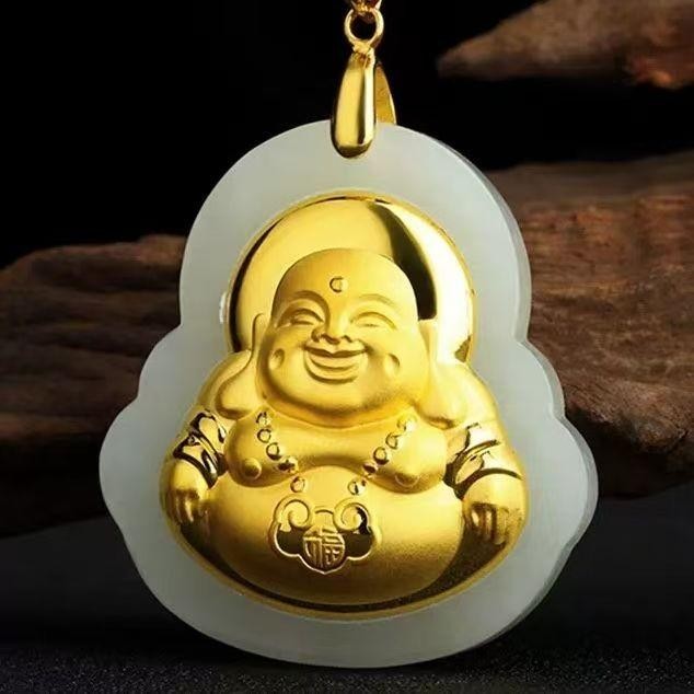 Budha Giok Mode liontin emas pasir Vietnam