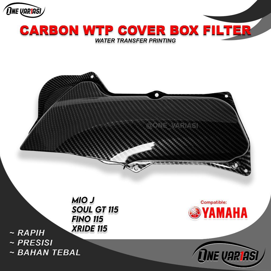 COVER TUTUP BOX FILTER CARBON MIO J MIO GT FINO 115 X RIDE 115 CARBON ONEVARIASI