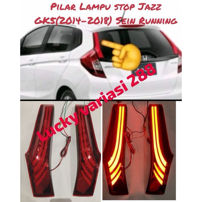 Rear Reflector Pilar Led lampu stop  Honda jazz gk5 2014-2021