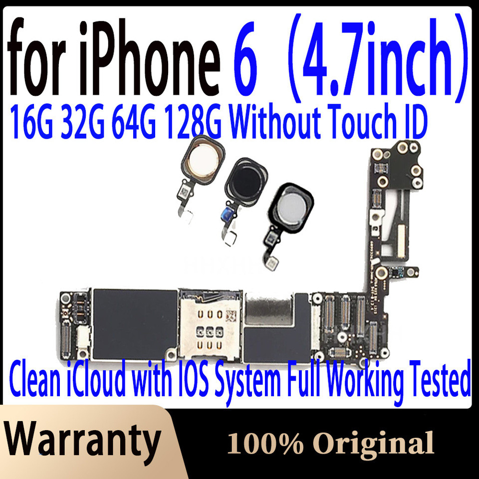 Full ips For iphone 6 4.7 in Motherboard Free iCloud,Original unlocked for iphone 6 Mainboard with/w