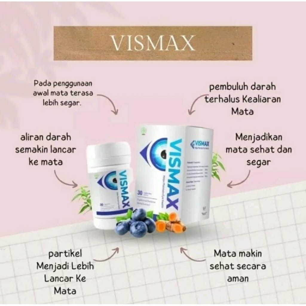 VISMAX ASLI ORIGINAL OFFICIAL STORE DISTRIBUTOR RESMI KAPSUL MATA KATARAK GLUKOMA RABUN MINUS BPOM