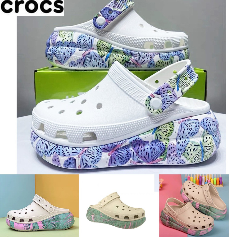 Sepatu Sandal Wanita Crocs Crush Clog Motif Crocs Crush Clog Corak Classic Platform Tinggi 7 cm