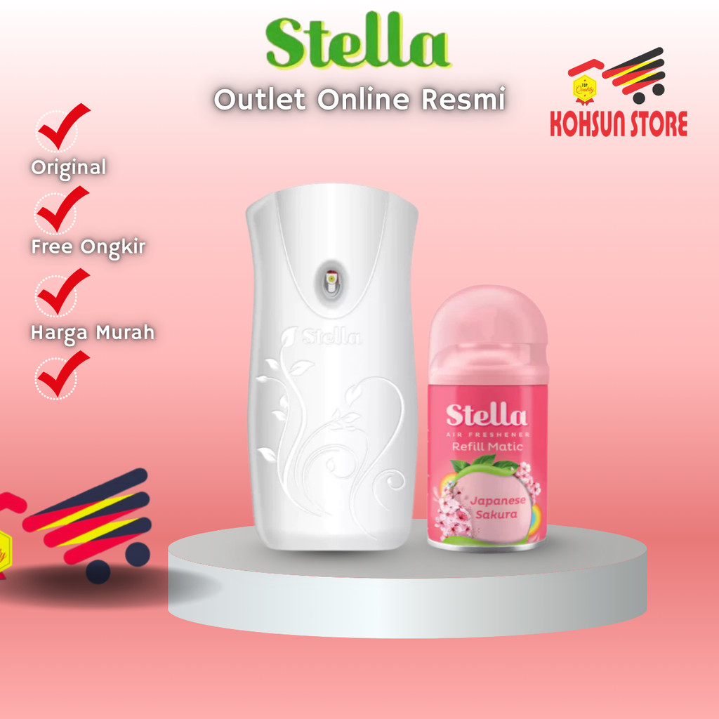 Kohsun 2 l Stella Matic Box Set (Device+Refill) Japanese Sakura - Pengharum Pewangi Ruangan Otomatis