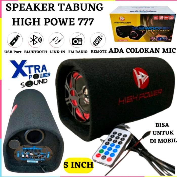 SERBA COD Speaker Aktif High power 777 Bluetooth Radio Speaker Tabung plus mic kabel 5 inch bisa di 