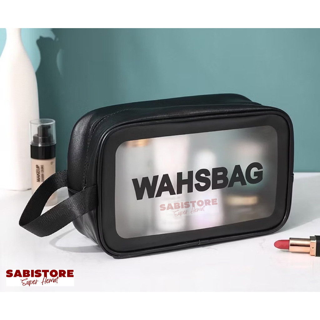 WASHBAG Tas Alat Mandi Anti Air / Pouch Make-Up Travel Transparan Waterproof Tas Sabun Peralatan Man