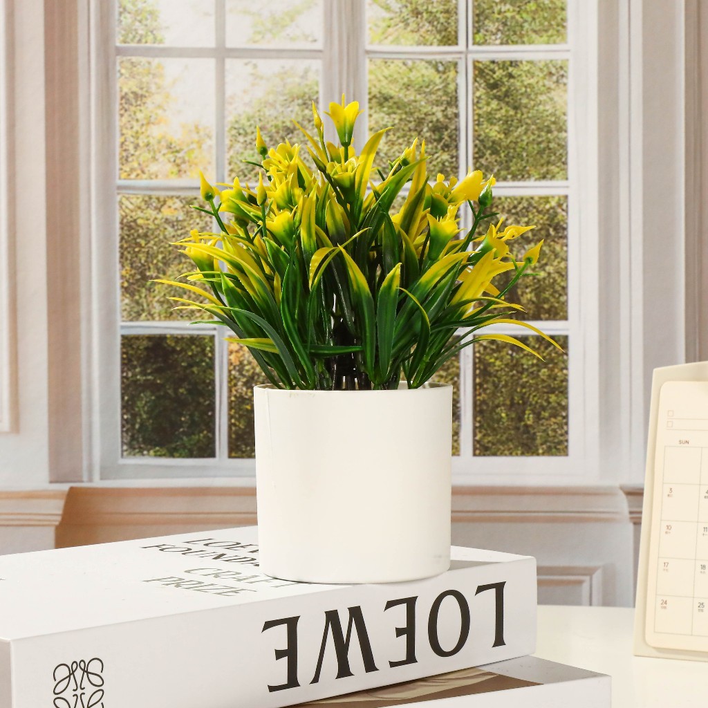 Tanaman Hijau Bakung Bunga Tiruan Hiasan Pernikahan & Bonsai