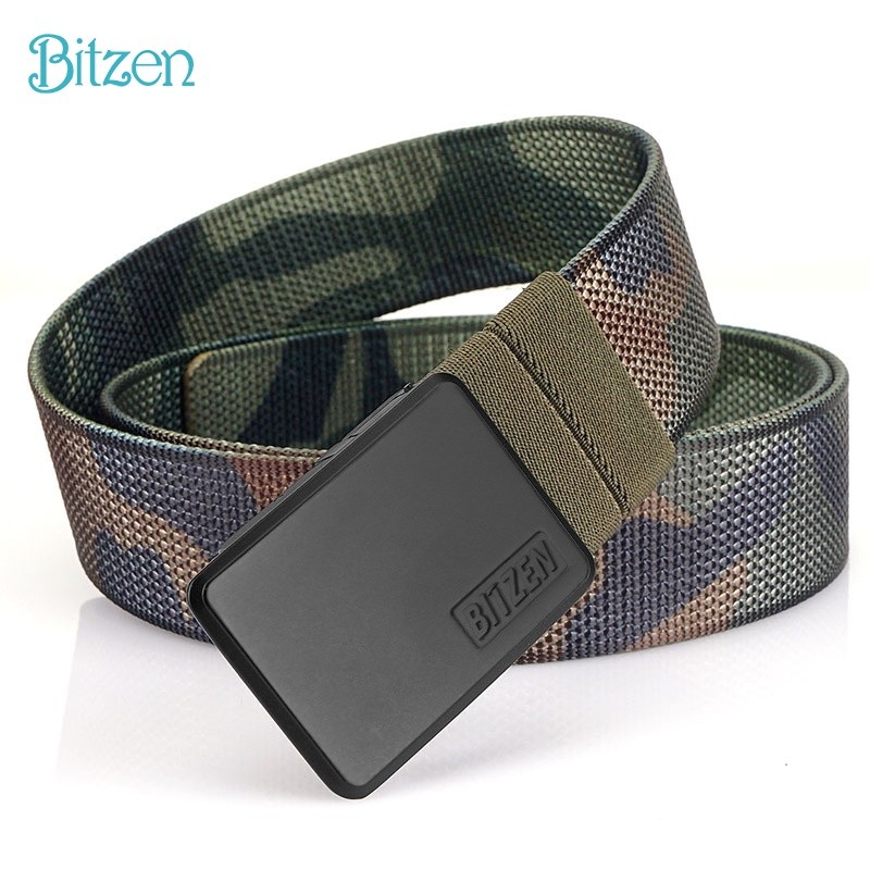 Valhora Store | Bitzen  360° Gesper Pria Putar Warna Ganda Nylon CanvasIkat Pinggang Pria