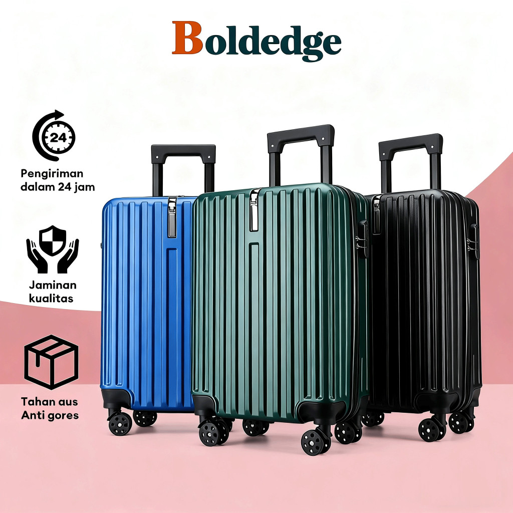 BoldEdge Koper 20/24 Inch Koper Kabin Dengan Pengait Bagasi Koper Ringan Modis Bagasi ABS