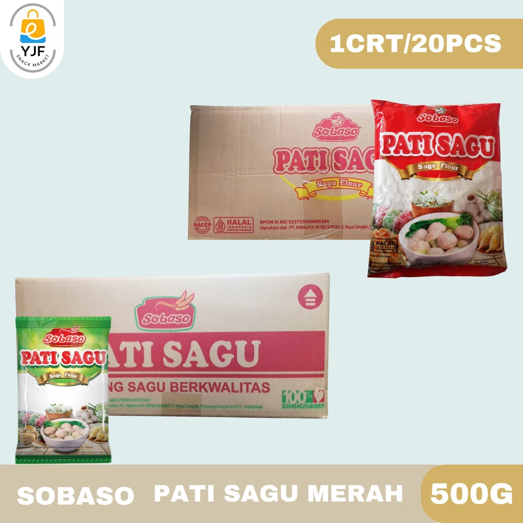 Sobaso Pati Sagu 500g -1CRT/20PCS /Aci Kawung / Sago Flour / Pati Sagu Hijau [untuk Baso ] / Pati Sa