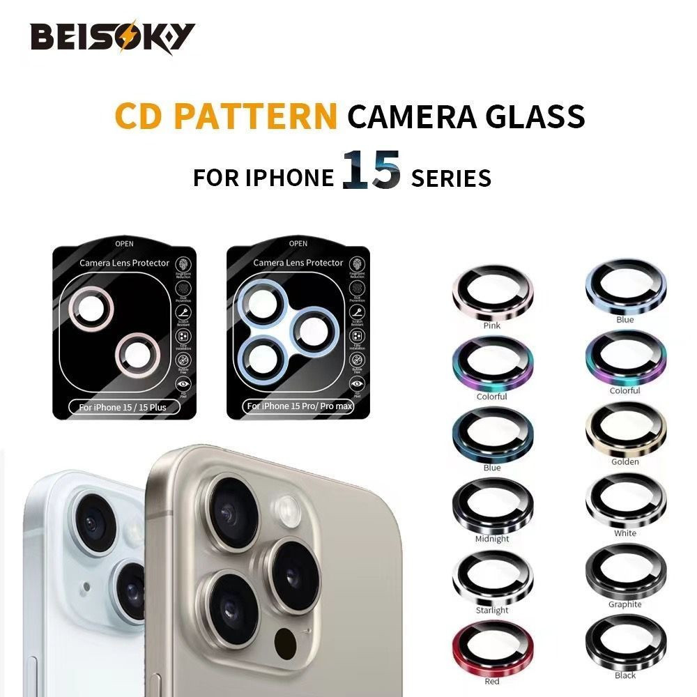 Beisoky Tempered Glass Camera Kamera CD Pattern iPhone 11 11PRO 11PM 12 12PRO 12PM 13 13Pro 13PM Pre