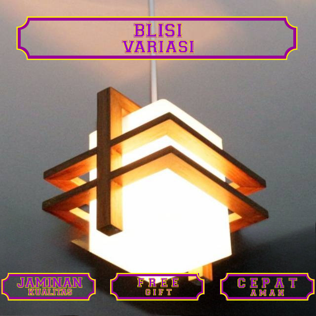 Lampu Gantung Kayu Minimalis/ kap lampu hias minimalis