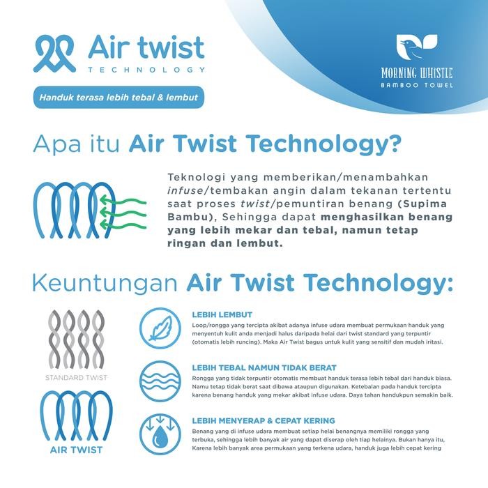 Handuk Morning Whistle Supima Bamboo Towel - Corda / Handuk Mandi 70x135cm, 50x100cm, 30x70cm, 30x30