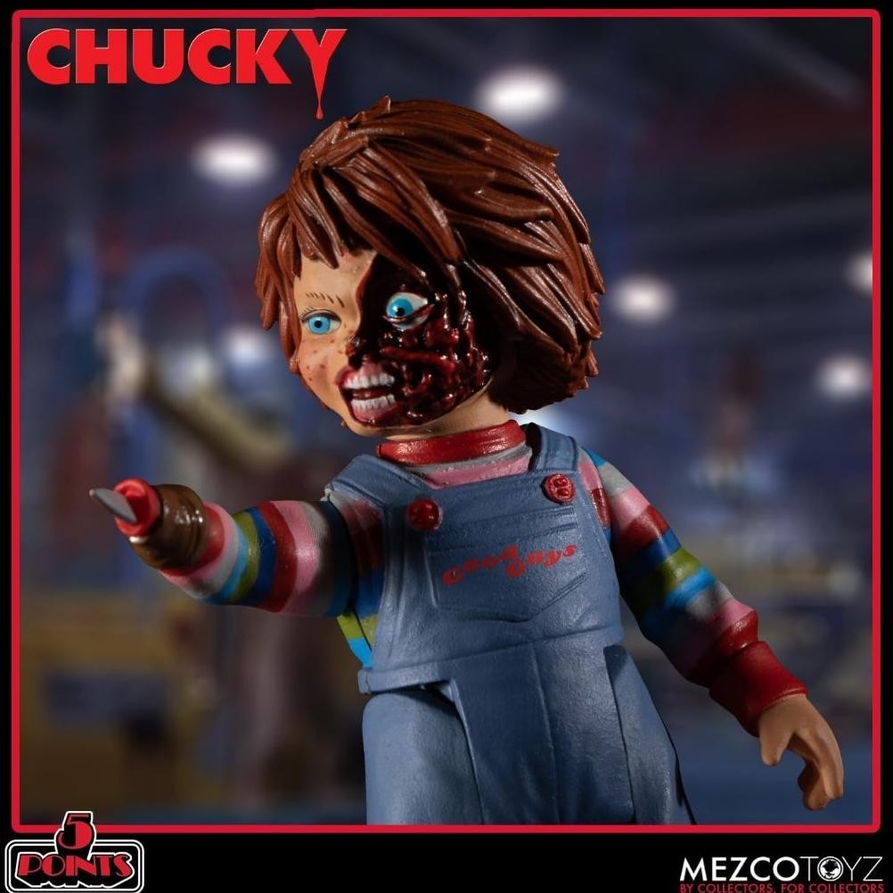 MEZCO - 5 PUNKTE - CHUCKY DELUXE FIGUREN-SET ORIGINAL