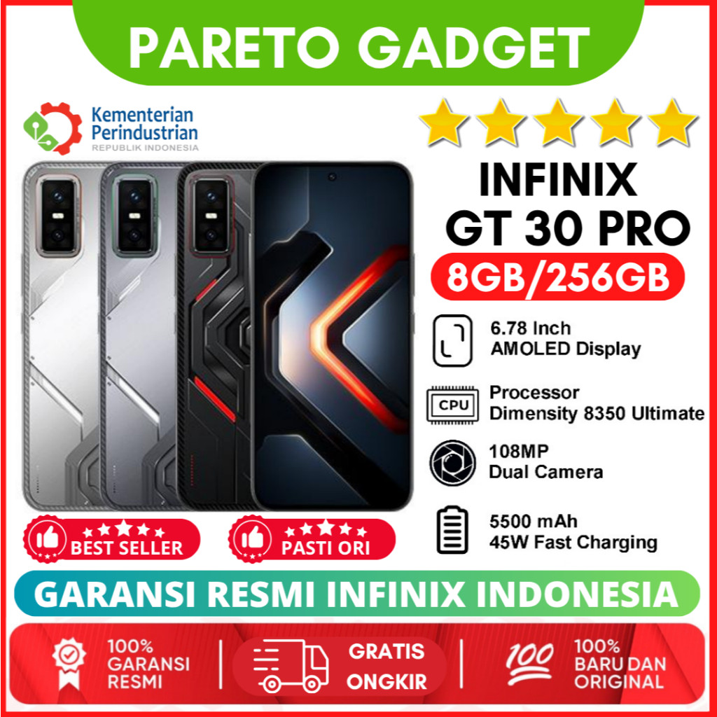 (Pareto) Infinix GT 30 Pro 5G 12/512GB 8/256GB - Garansi Resmi | Infinix Gt 30 Pro
