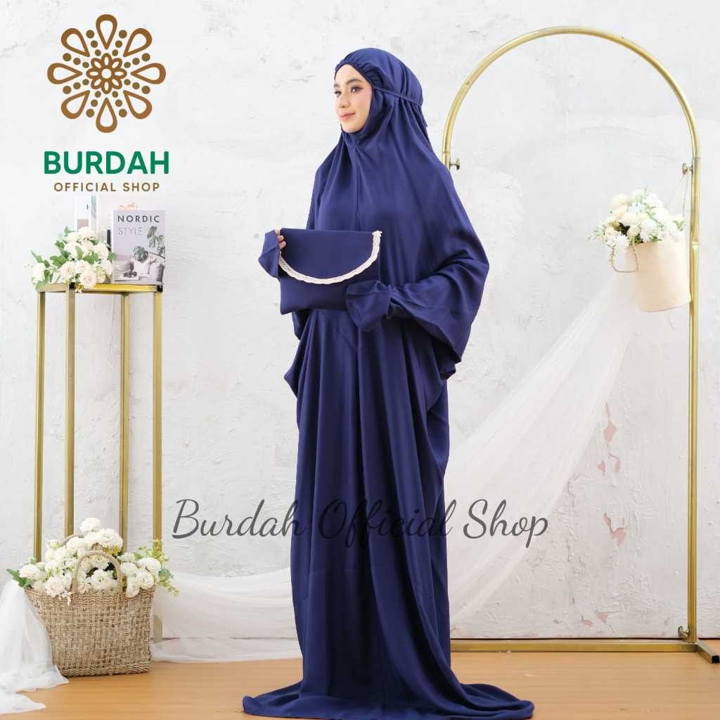 HUNTEDMANE BURDAH - Mukena Terusan Dewasa Rayon Polos Jumbo Terbaru