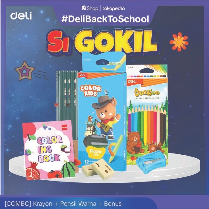 [EXTRA GOKILZZZ] "Combo Crayon + Pensil Warna + Buku Mewarnai + BONUS, Set Lengkap untuk Kreativitas