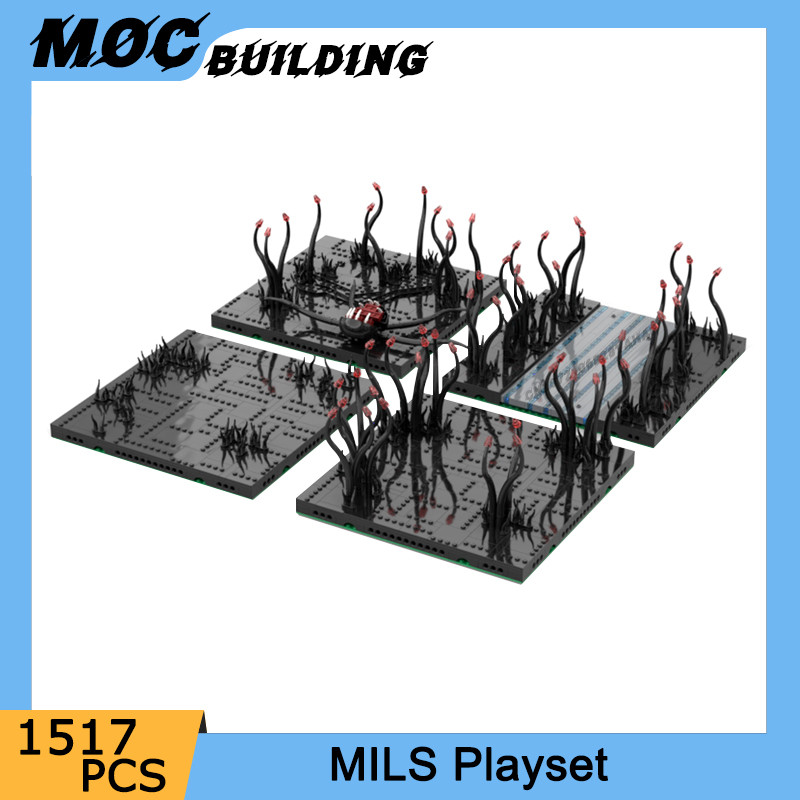 MOC Building Blocks Military Vehicle Display Stand Playset DIY Assembl Bricks Modular Landscape Coll