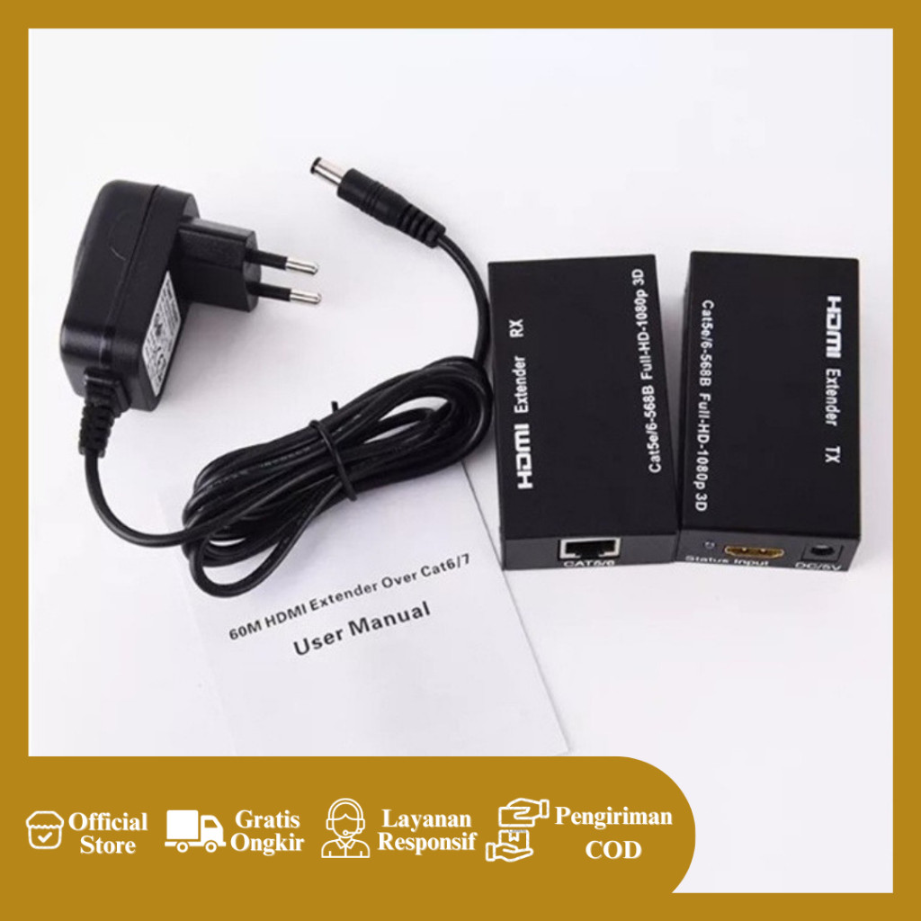 Hdmi extender 60m cat 5 / 5e / 6 / cat5 / cat6  Converter hdmi to lan 60 meter