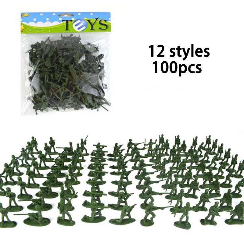 100 Pcs Army Men Toy Military Model Sets Of Toys Army Plastic Soler Figures Accessories Toy Birthday