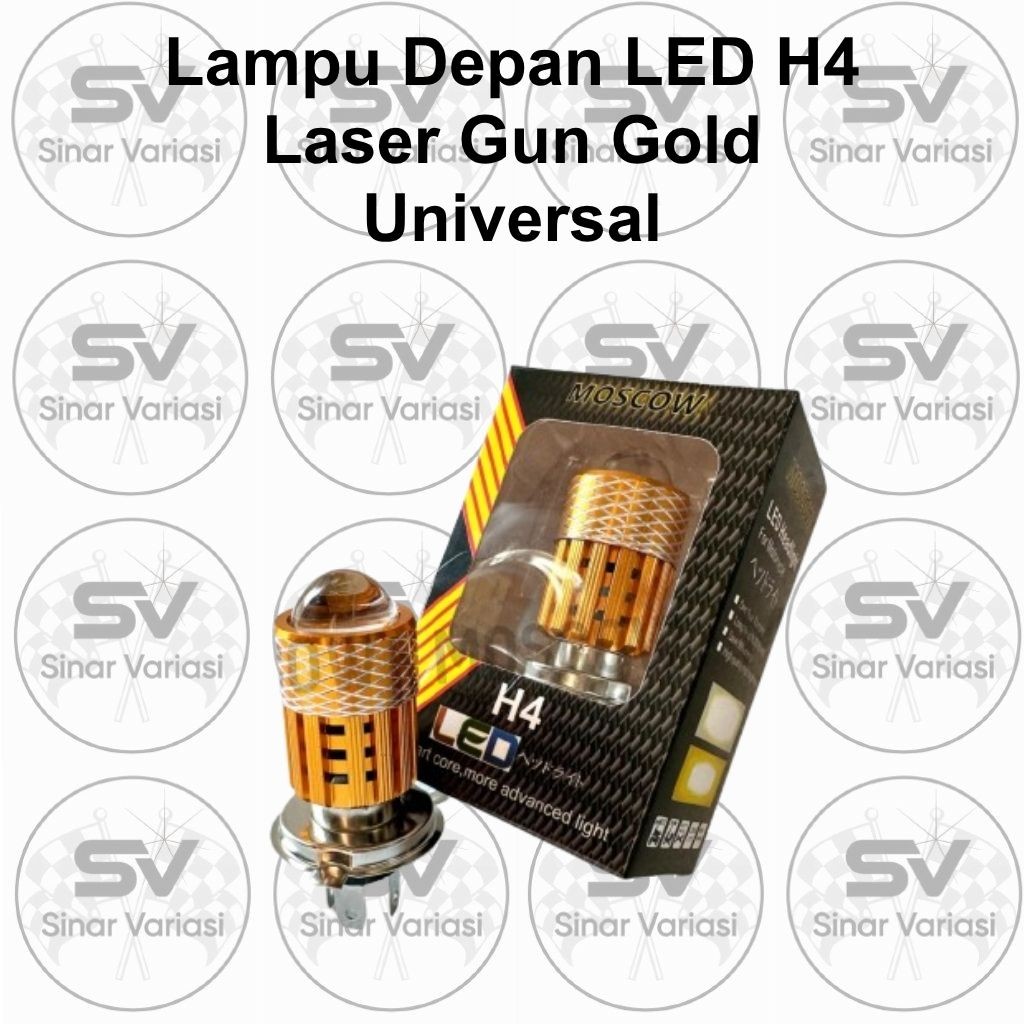 Bola Lampu Gold H4 / Bohlam Gold H4 / Lampu Utama Gold H4 / Headlamp LED H4 2 MODE High Low 18W Univ