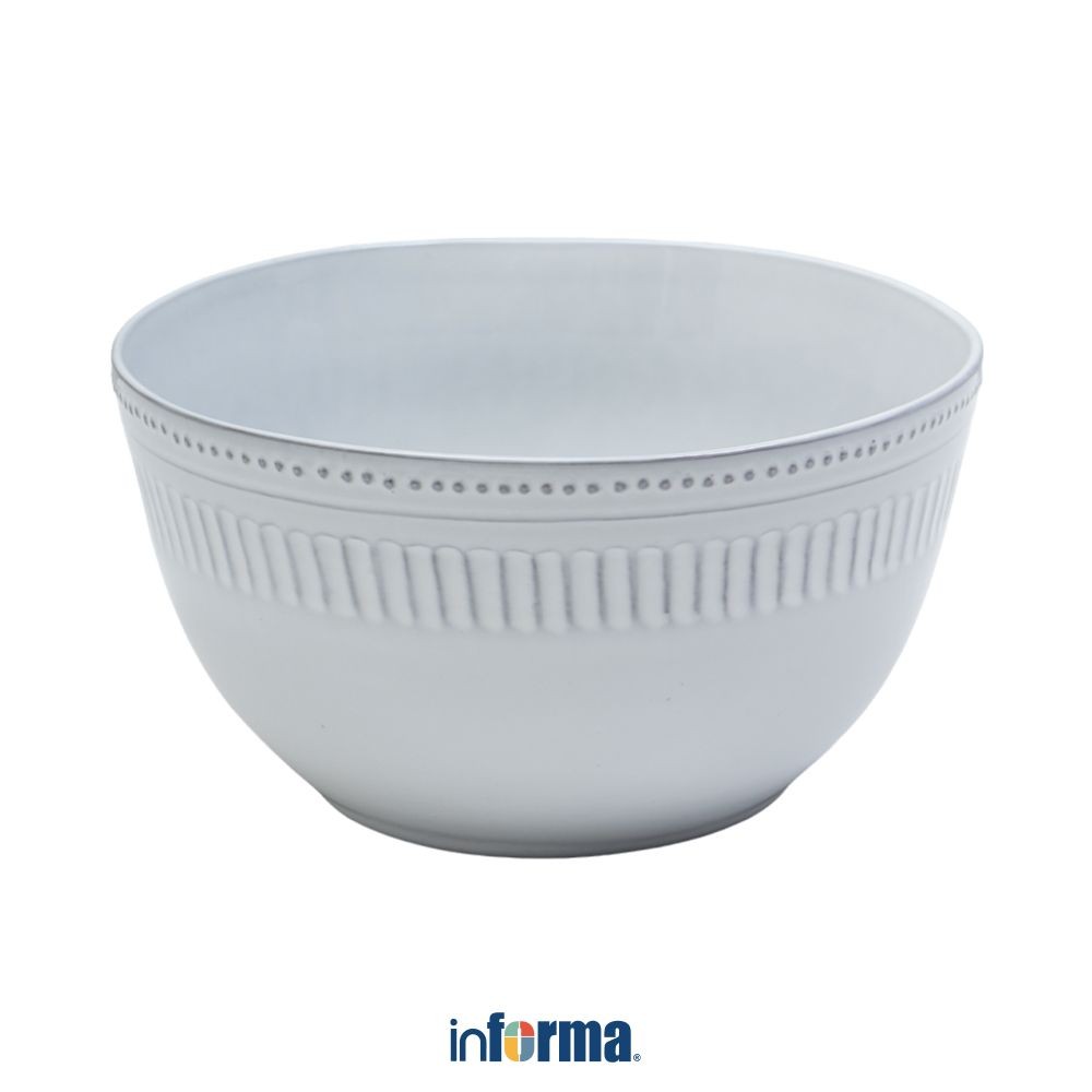 Informa Appetite 20.3 cm Elio Mangkuk Saji Keramik - Putih Glaze Mangkok Dapur Serbaguna Serving Bow