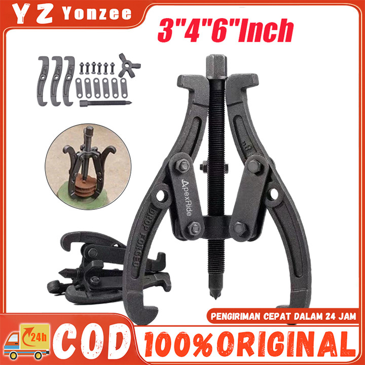 Treker 3 Kaki 3/4/6 Inch - Gear Puller 3 Jaw Tracker - TREKER - TRAKER - ALAT MELEPAS BEARING Penari