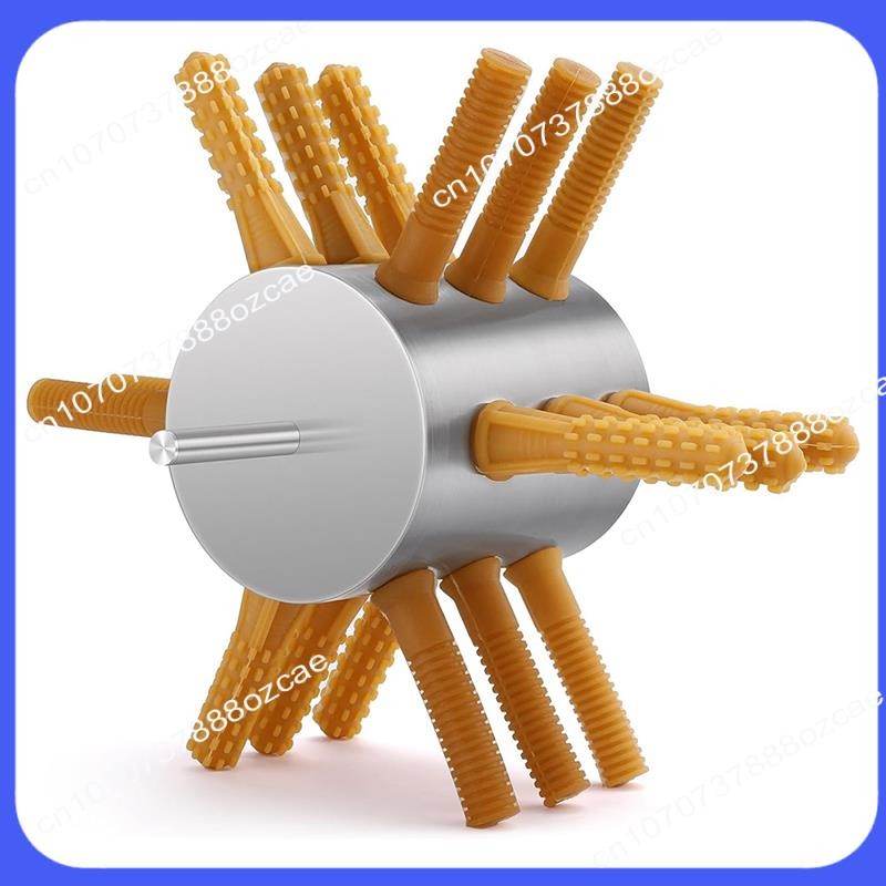 A26P 1 Piece De-Feather Poultry Remover, New 18 Fingers, Silver & Brown 0.4Inch Shank Chicken Plucke