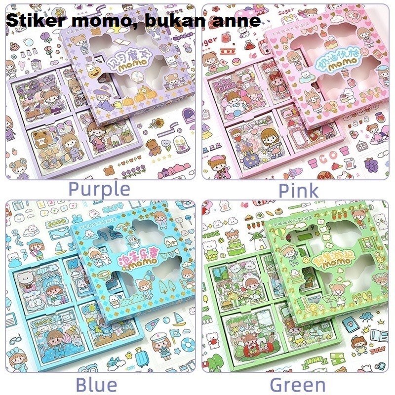 cod promo murah paket diskon% Sticker Momo Aesthetic Stiker Buku Diary Tumbr Botol Lucu Kualitas ori