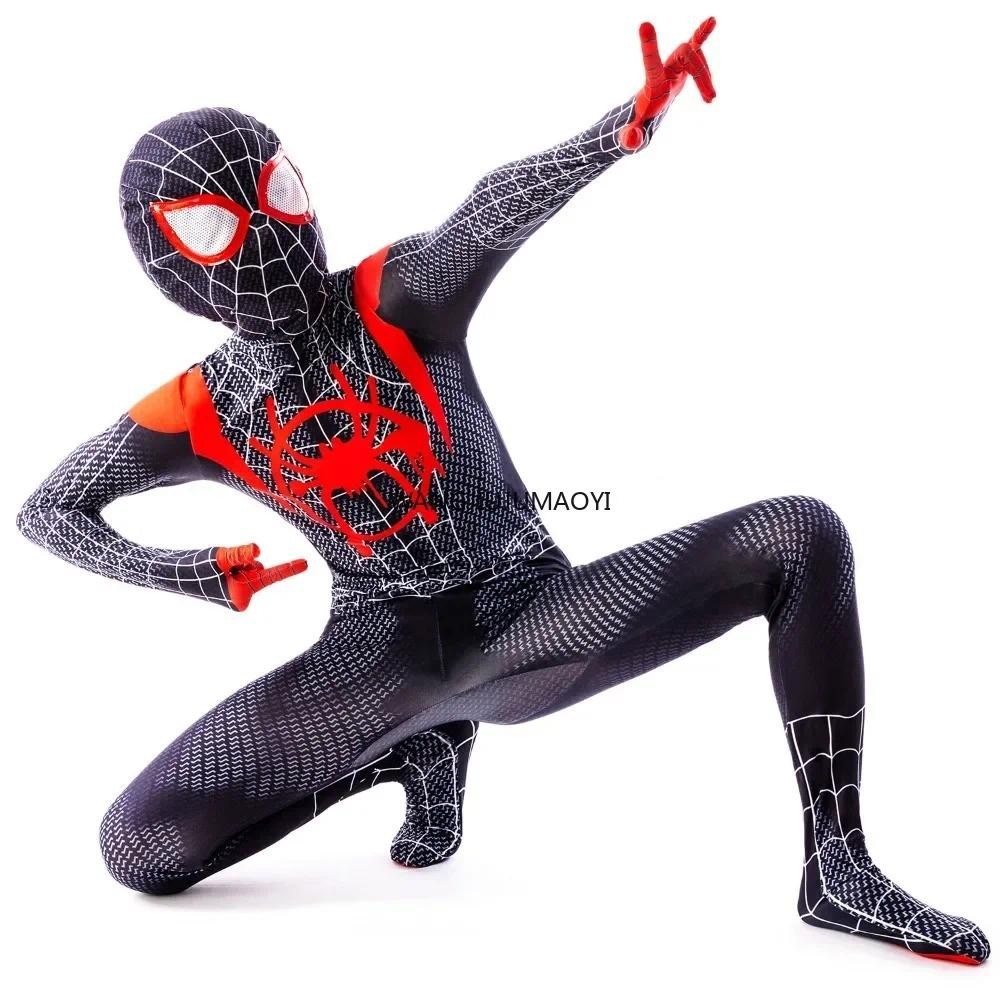 Anime Superhero  Costume Miles Morales Cosplay Zentai Bodysuit  Halloween Costumes