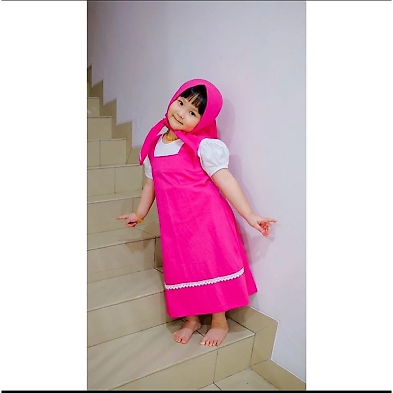 kostum marsha anak terbaru/kostum marsha and the bear/dress marsha /baju marsha anak