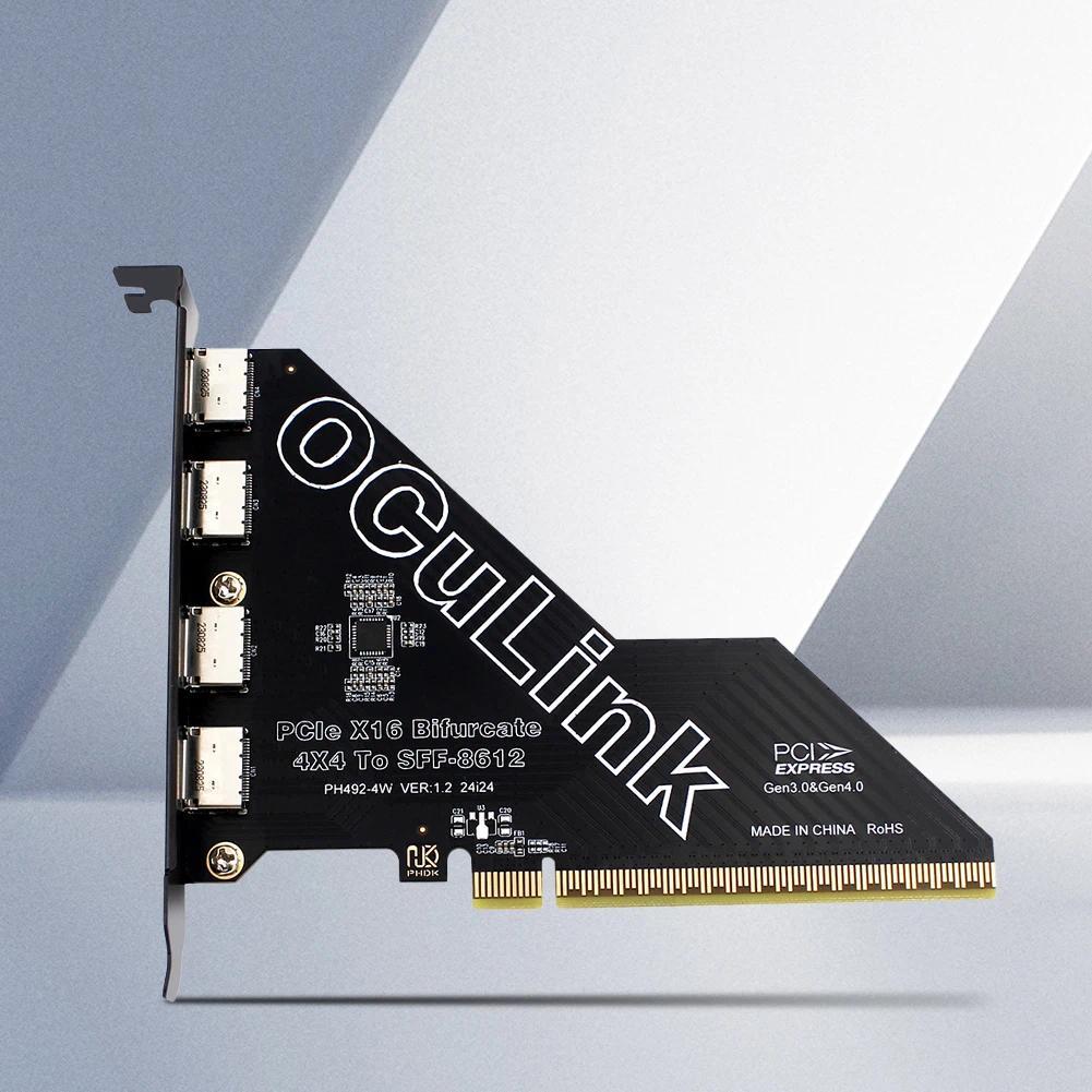 PCIe X16 To SFF 8611&8612 Adapter Card PCIe OCuLink SFF-8612 Adapter Card PCle4.0 PCIe 4.0 X16 To Oc