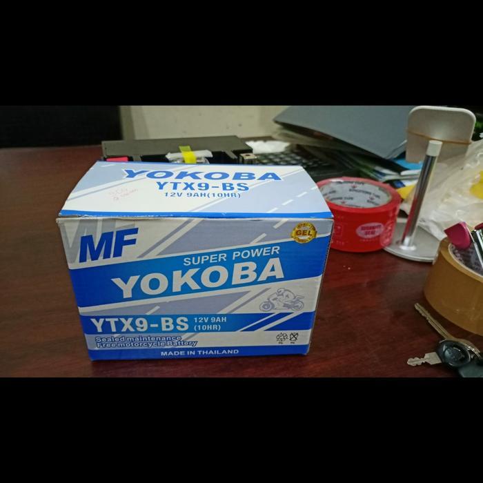 AKI BATERAI KERING YOKOBA YTX9-BS GENSET MOTOR MOGE HONDA KAWASAKI